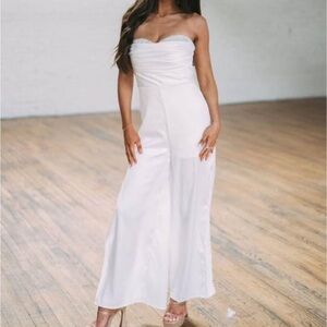 Elegant White Strapless Jumpsuit